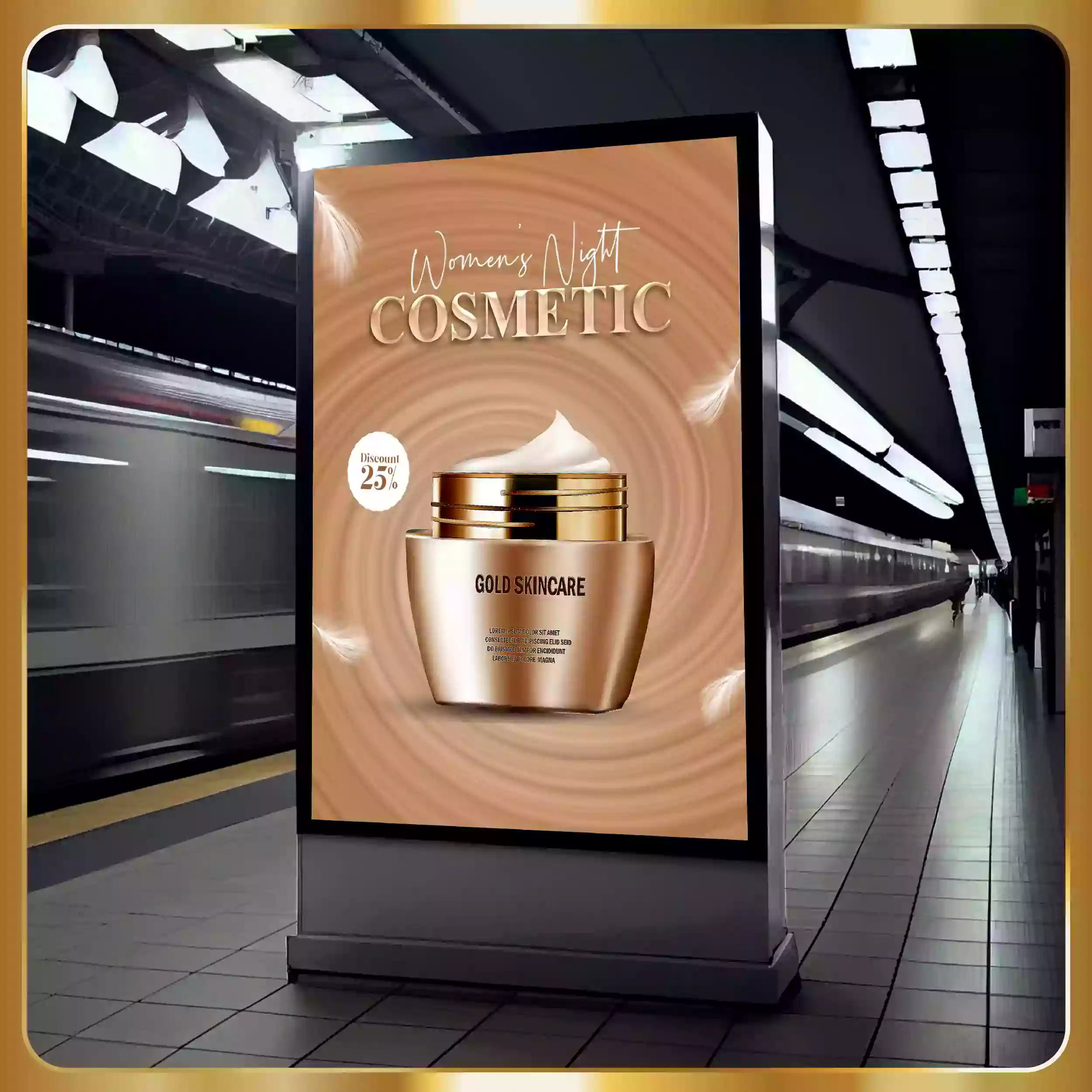 A billboard advertisement for basic skincare.